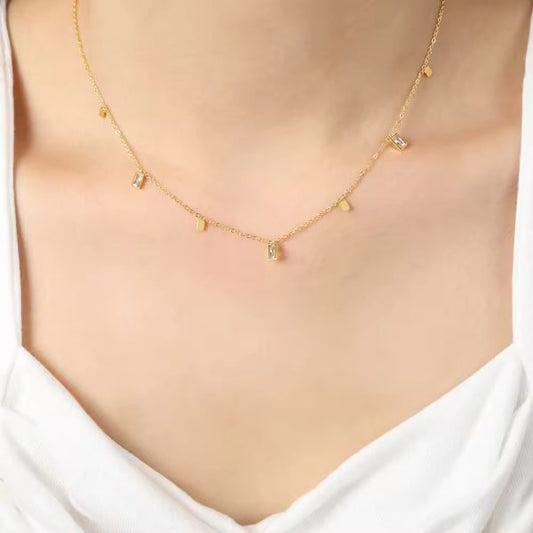 Star Drop Layered Necklace-18K Gold Plated
