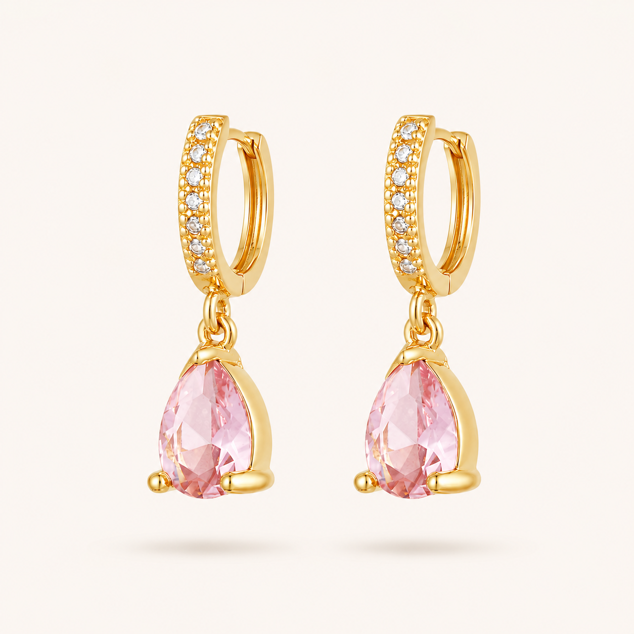 Blush Teardrop Huggies