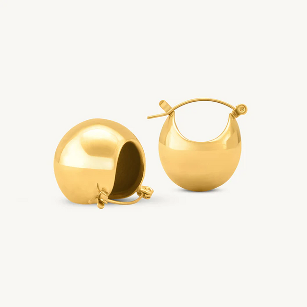 Ball Hoop Earings- 18K Gold Plated