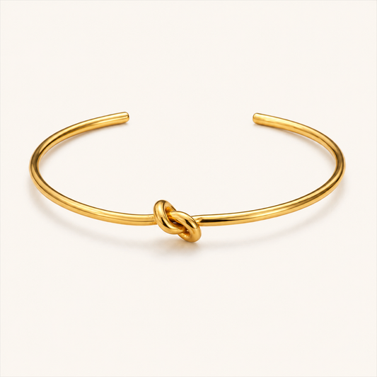 Knot Cuff Bracelet- 18K Gold Plated