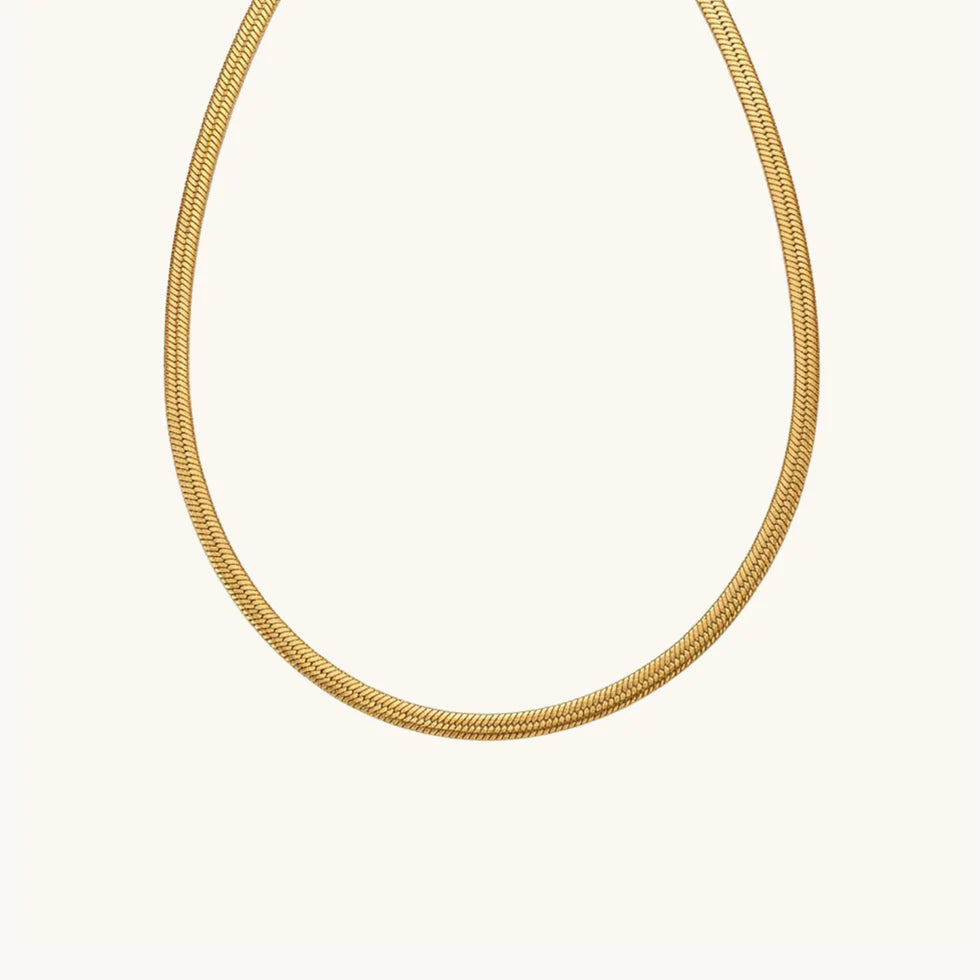 Snake Chain Necklace- 18k Gold plated