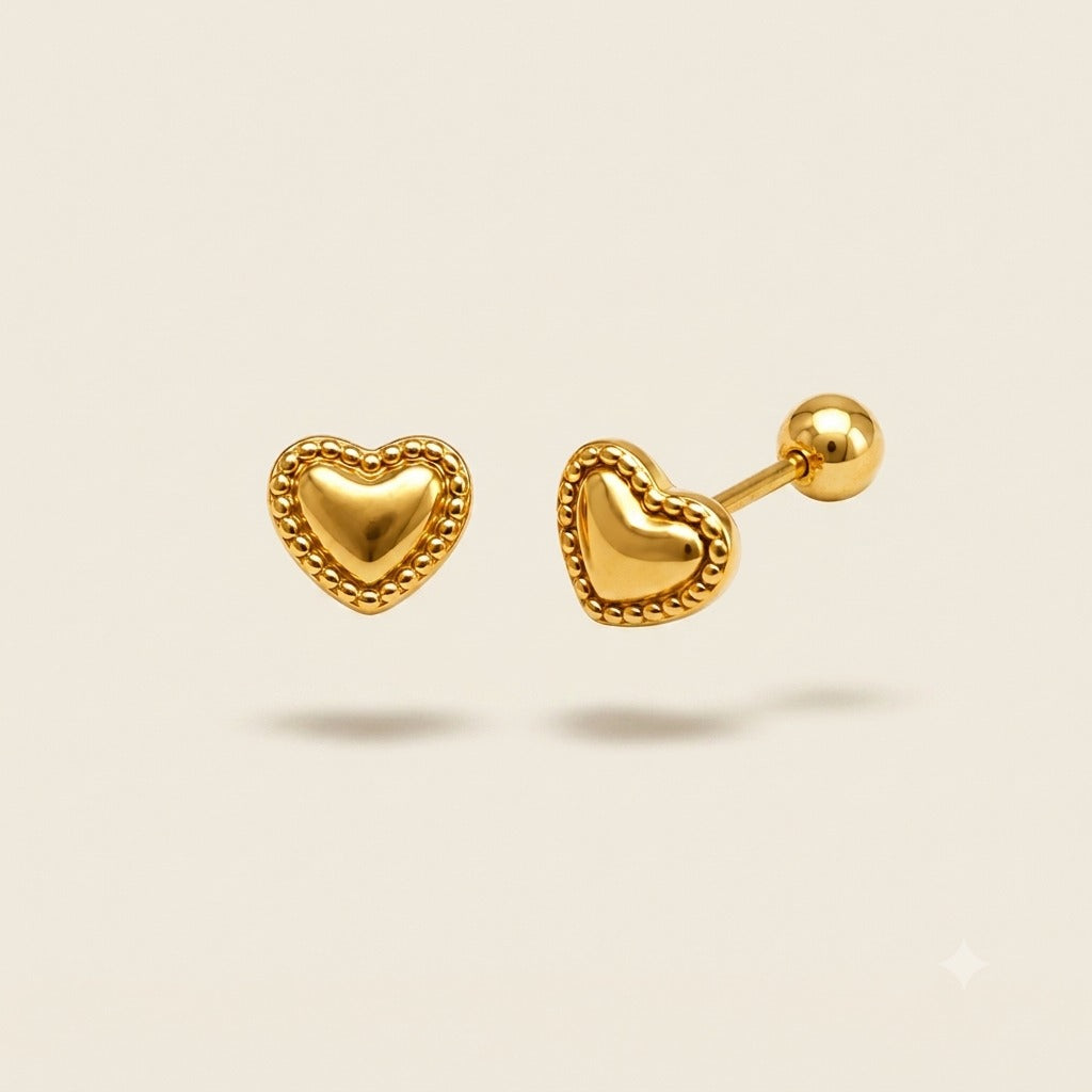 Heart Studs - 18k Gold Plated