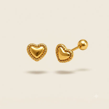 Heart Studs - 18k Gold Plated