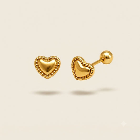 Heart Studs - 18k Gold Plated