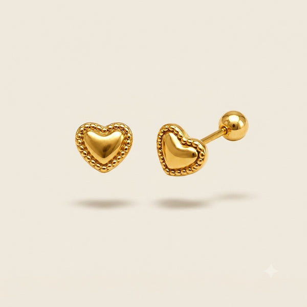 Heart Studs - 18k Gold Plated
